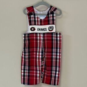 University of Georgia: Boys Smocked Red / Black / White Shortall, Size 6M